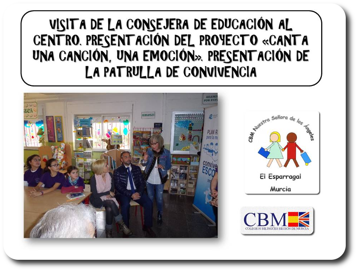 VISITA DE LA CONSEJERA DE EDUCACI&Oacute;N DE MURCIA DO&Ntilde;A ADELA MART&Iacute;NEZ-CACH&Aacute; MART&Iacute;NEZ AL CBM NUETRA SE&Ntilde;ORA DE LOS &Aacute;NGELES DE EL ESPARRAGAL-MURCIA