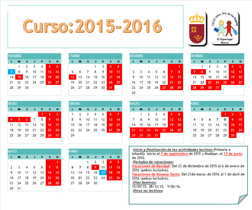 CALENDARIO 2015-2016